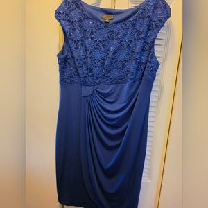 Connected Apparel Blue Ruched Gown Sleeveless
